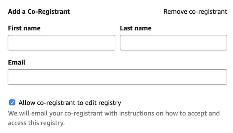 Amazon Baby Registry guide - add co-registrant Step 2 - Baby Gear Essentials