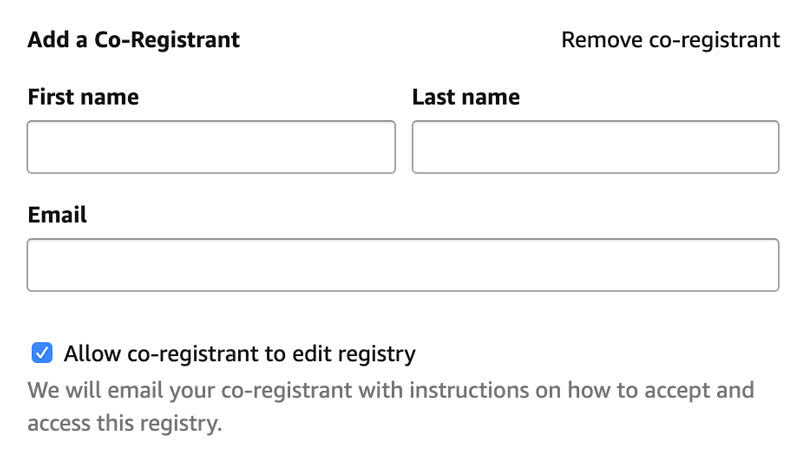 Amazon Baby Registry guide - add co-registrant Step 2 - Baby Gear Essentials