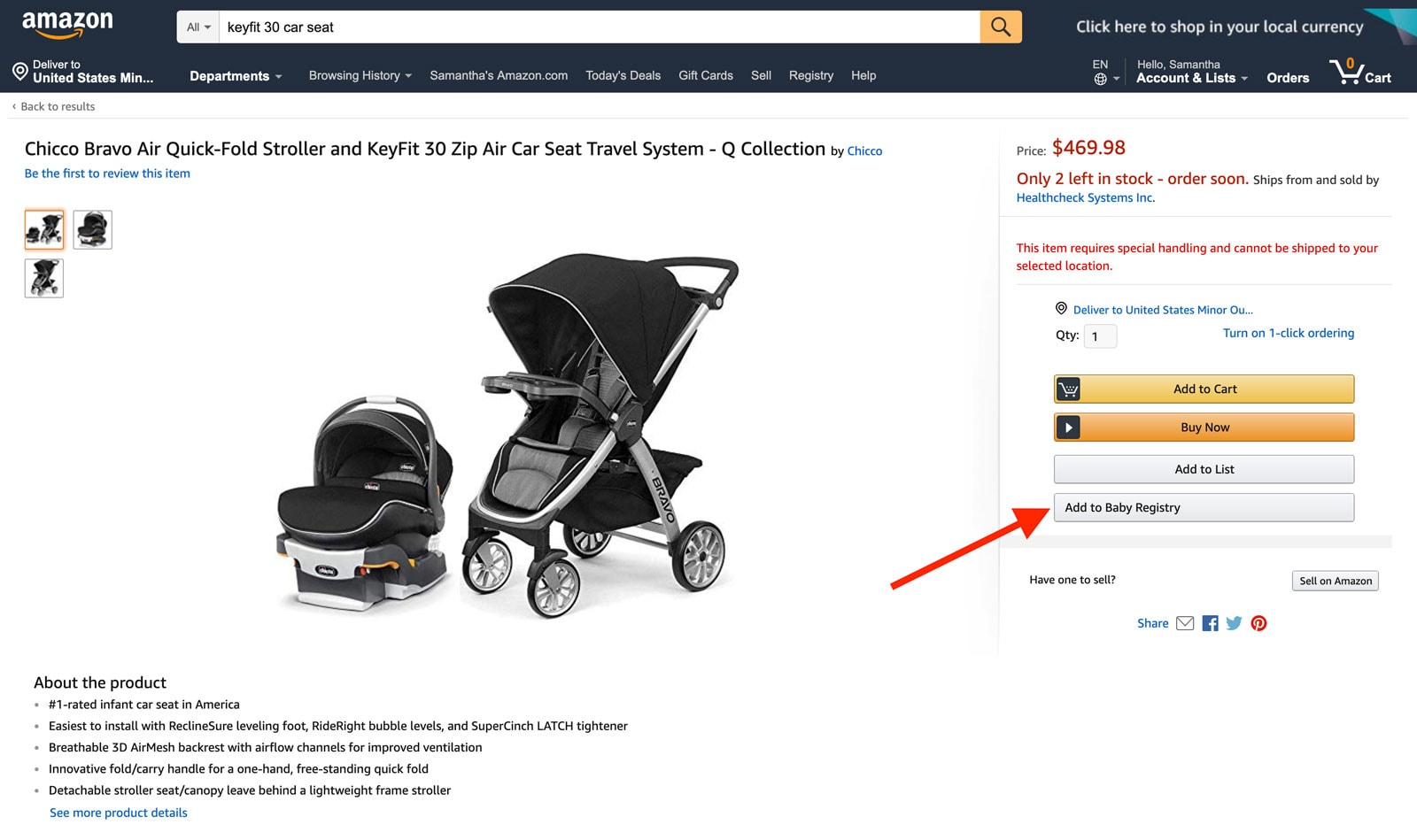 Amazon Baby Registry guide - add to list Step 3 - Baby Gear Essentials