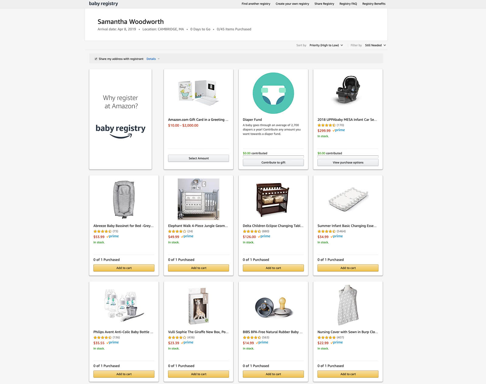 Amazon Baby Registry what your registry looks like to other people Step 4 - Baby Gear Essentials