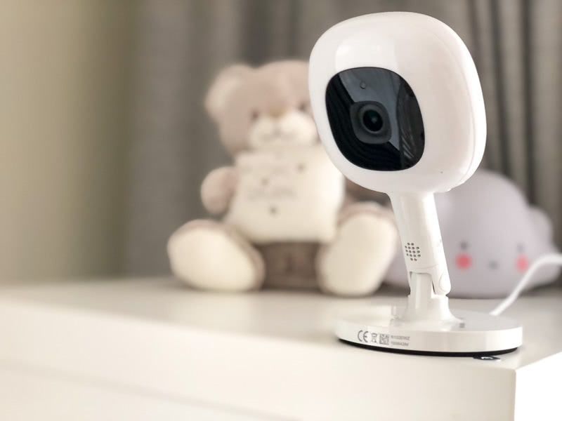 Nanit Plus WiFi camera on shelf - Baby Gear Essentials