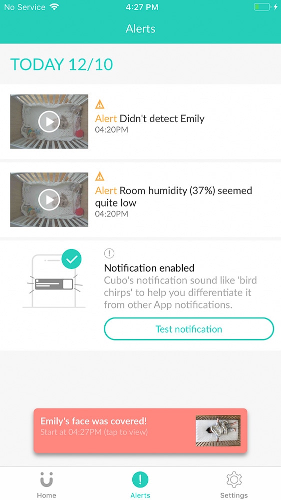 Cubo AI app alerts monitor review - Baby Gear Essentials