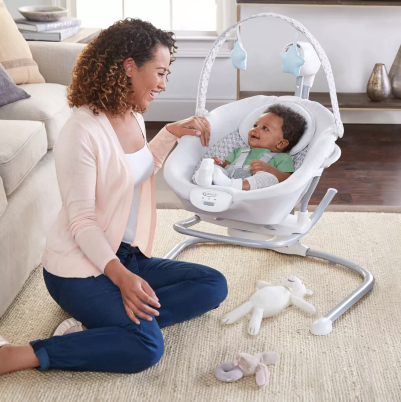Combination infant swing and rocker