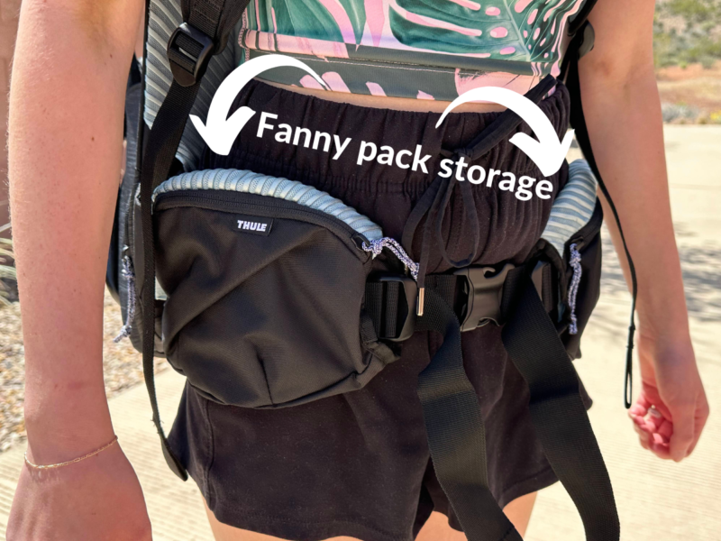 Fanny pack storage on Thule Sapling belt