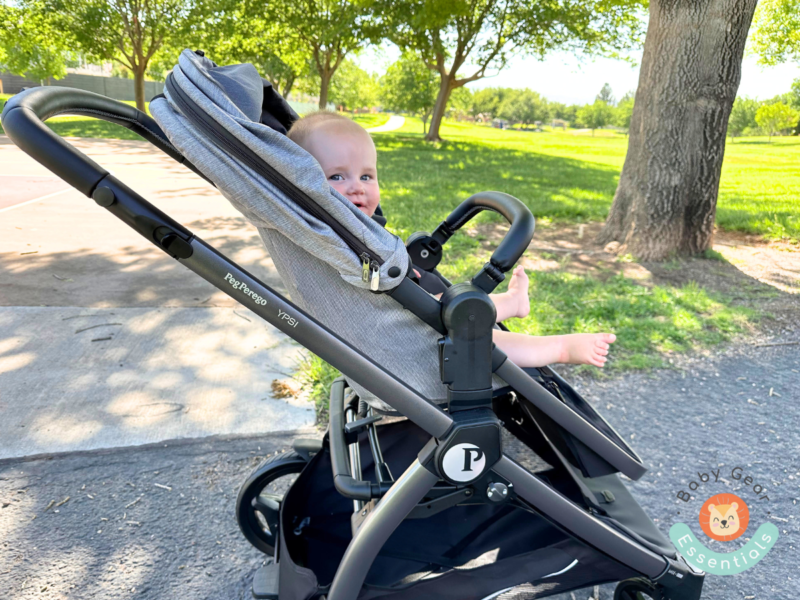 Happy baby in the peg perego ypsi stroller