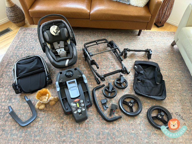 Peg Perego Ypsi Travel System with all the different parts laid out